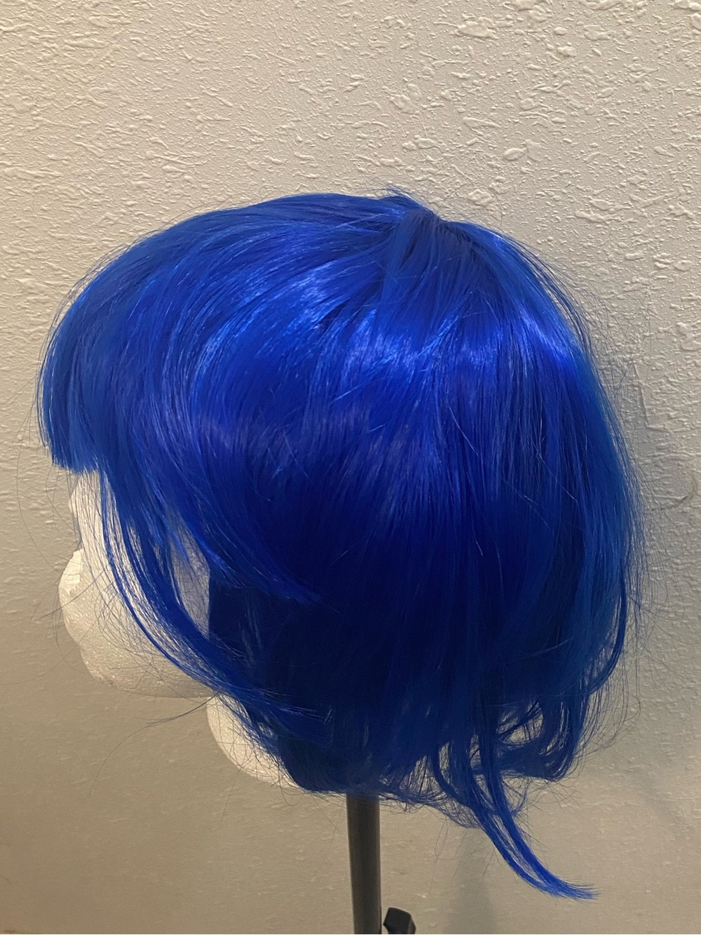 Vibrant Blue Short Synthetic Wig with Bangs - Women Hair